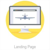 Landing Page and landing icon concept vector