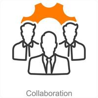 colaboración y trabajo en equipo icono concepto vector