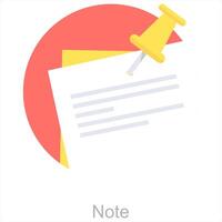 Note and paper icon concept vector