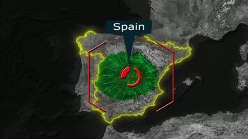 Spain Map - Cyber Attack video