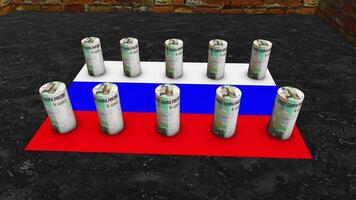 Russie drapeau - 50 rouble devise concept - 2 video