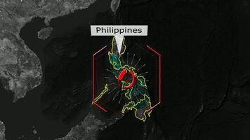 Philippines Map - Cyber Attack video