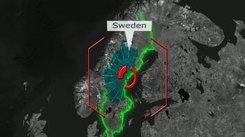 Sweden Map - Cyber Attack video