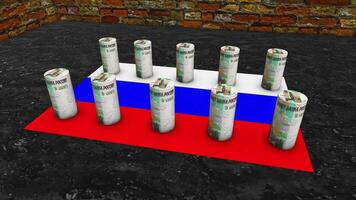 Rusland vlag - 50 roebel valuta concept - 1 video