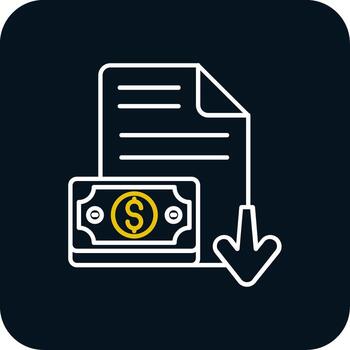 Decrease Line Yellow White Icon vector
