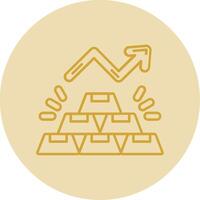 Gold Line Yellow Circle Icon vector