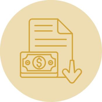 Decrease Line Yellow Circle Icon vector