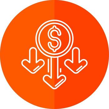 Decrease Line Red Circle Icon vector