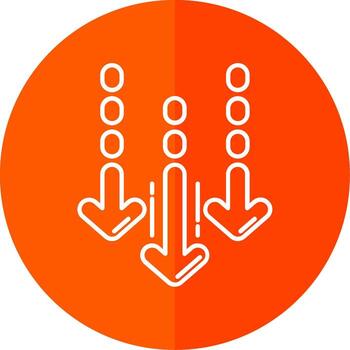 Decrease Line Red Circle Icon vector