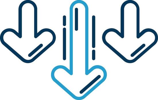 Decrease Line Blue Two Color Icon vector