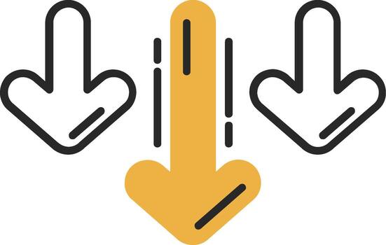 Decrease Skined Filled Icon vector