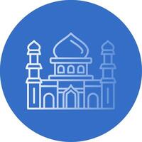 mezquita degradado línea circulo icono vector