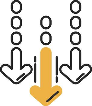disminución desollado lleno icono vector