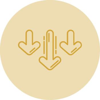 Decrease Line Yellow Circle Icon vector
