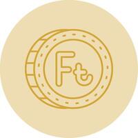 Forint Line Yellow Circle Icon vector