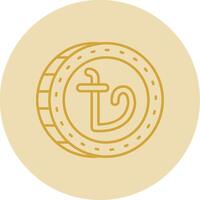 Taka Line Yellow Circle Icon vector