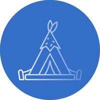 Tent Gradient Line Circle Icon vector