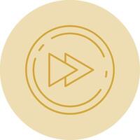 Backward Line Yellow Circle Icon vector