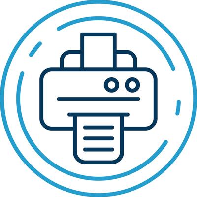 print Line Blue Two Color Icon