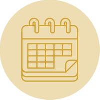 Calendar Line Yellow Circle Icon vector