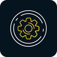 Settings Line Yellow White Icon vector