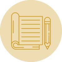 Notebook Line Yellow Circle Icon vector