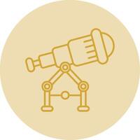 Telescope Line Yellow Circle Icon vector