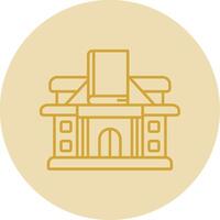 biblioteca línea amarillo circulo icono vector