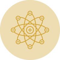 Atom Line Yellow Circle Icon vector