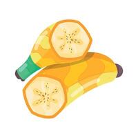 Collection of Banana Fruit Flat Stickers vector