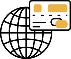 Global Skined Filled Icon vector