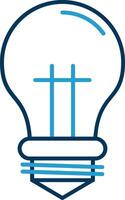 Bulb Line Blue Two Color Icon vector