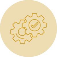 Setting Line Yellow Circle Icon vector