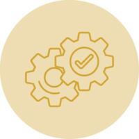 Setting Line Yellow Circle Icon vector