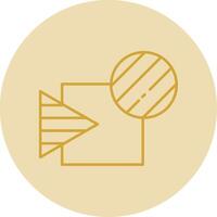 Intersect Line Yellow Circle Icon vector