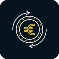 Euro Line Yellow White Icon vector