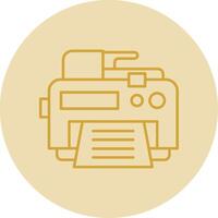 Printer Line Yellow Circle Icon vector