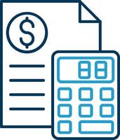 Calculator Line Blue Two Color Icon vector