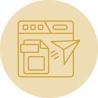 Publishing Line Yellow Circle Icon vector