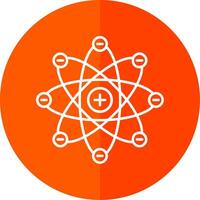 Atom Line Red Circle Icon vector