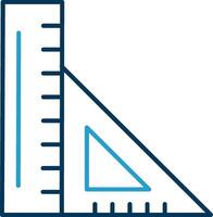Ruler Line Blue Two Color Icon vector