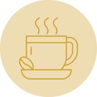 café línea amarillo circulo icono vector