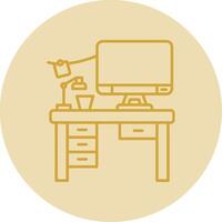 Workspace Line Yellow Circle Icon vector