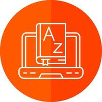 Dictionary Line Red Circle Icon vector