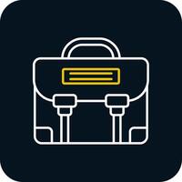 Briefcase Line Yellow White Icon vector