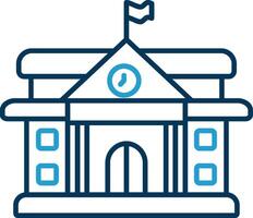 College Line Blue Two Color Icon vector