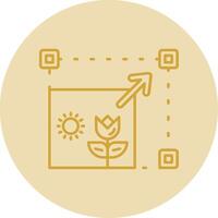 Resizing Line Yellow Circle Icon vector