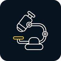 Microscope Line Yellow White Icon vector