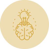 Brainstroming Line Yellow Circle Icon vector