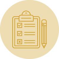 Task Line Yellow Circle Icon vector